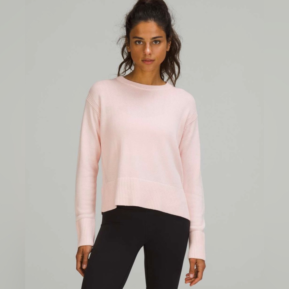 Lululemon Cashlu Boxy Crewneck Sweater Pink Mist Size M/L